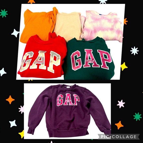 Girl’s Gap & Old Navy 6 Long Sleeve Tops Bundle Size Small (6-7). - Picture 1 of 10